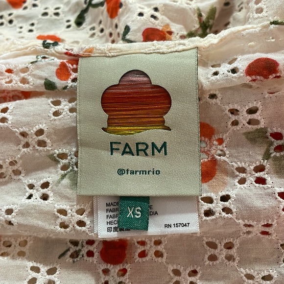 Farm Rio Pitanga Eyelet Ruffle Wrap Coverup Skirt/Top SZ XS EUC - Picture 7 of 9